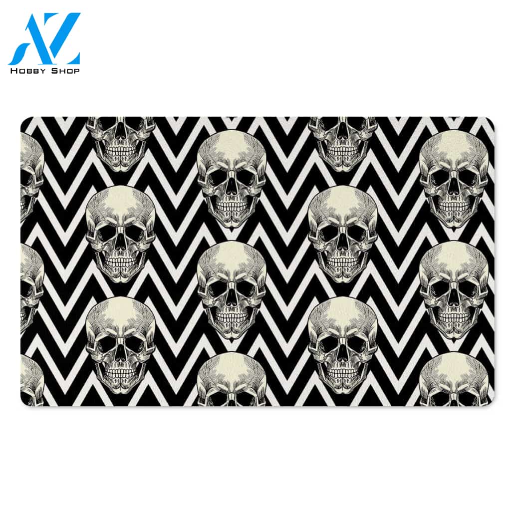 Geometric Skull Door Mat