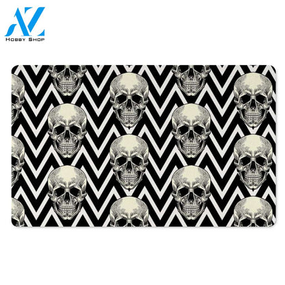 Geometric Skull Door Mat