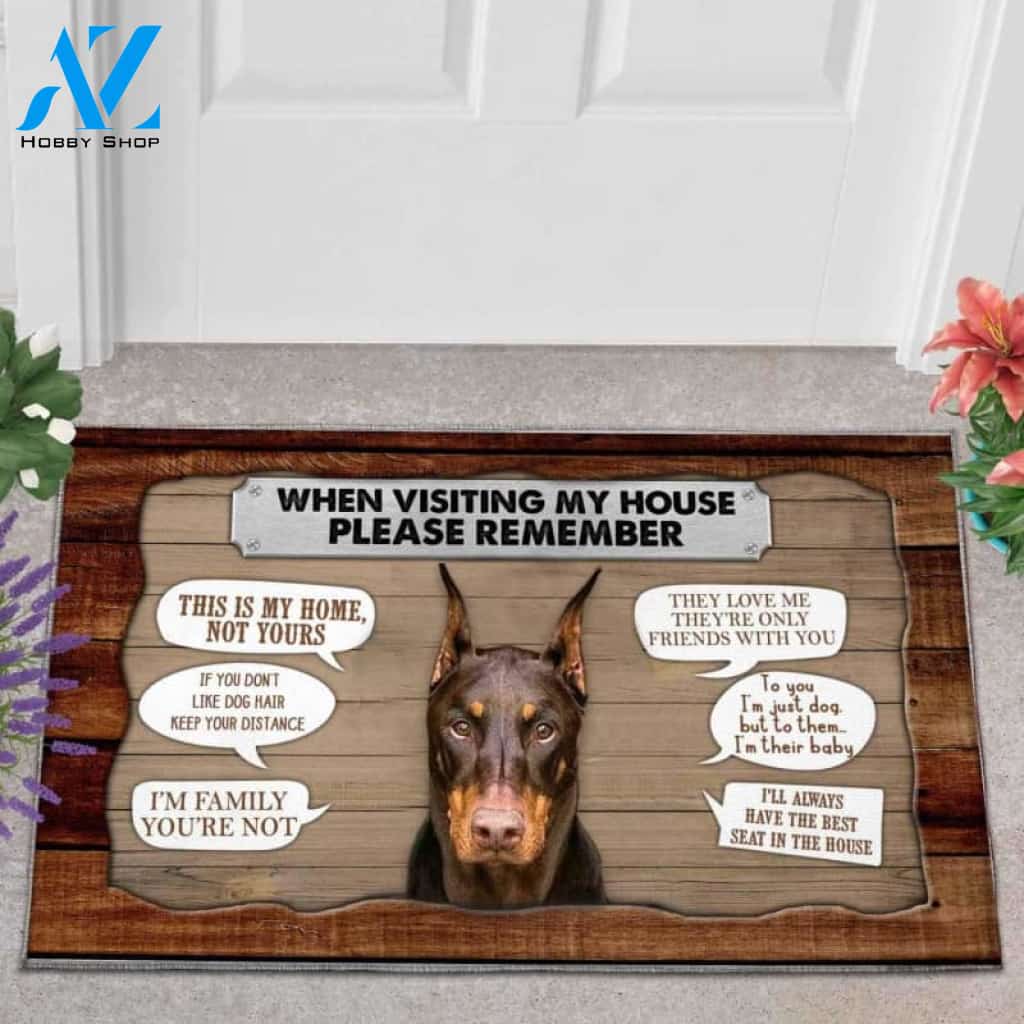 German Doberman Pinscher 1 Visiting My House Doormat