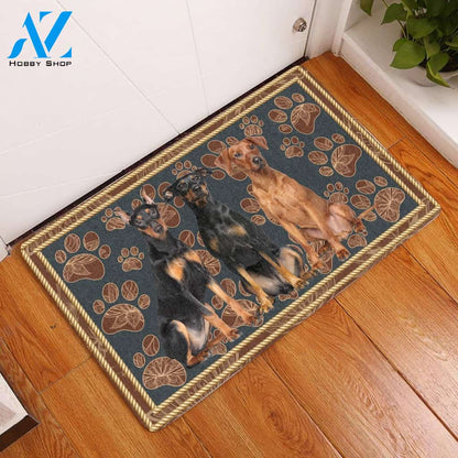 German Pinscher Flower Paw - Dog Doormat Welcome Mat House Warming Gift Home Decor Gift for Dog Lovers Funny Doormat Gift Idea