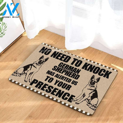 German Shepher No Nee To Knock Doormat