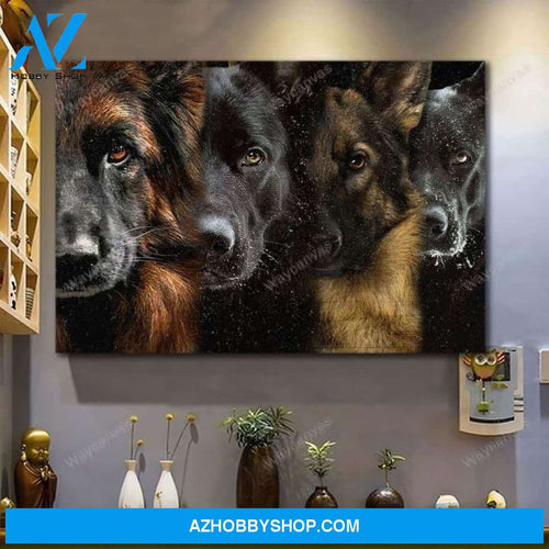 German shepherd - Awesome family Landscape Canvas Prints - Wall Art