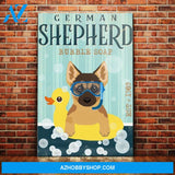 German Shepherd Bubble Soap Canvas Wall Art, Wall Decor Visual Art