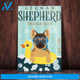 German Shepherd Bubble Soap Canvas Wall Art, Wall Decor Visual Art