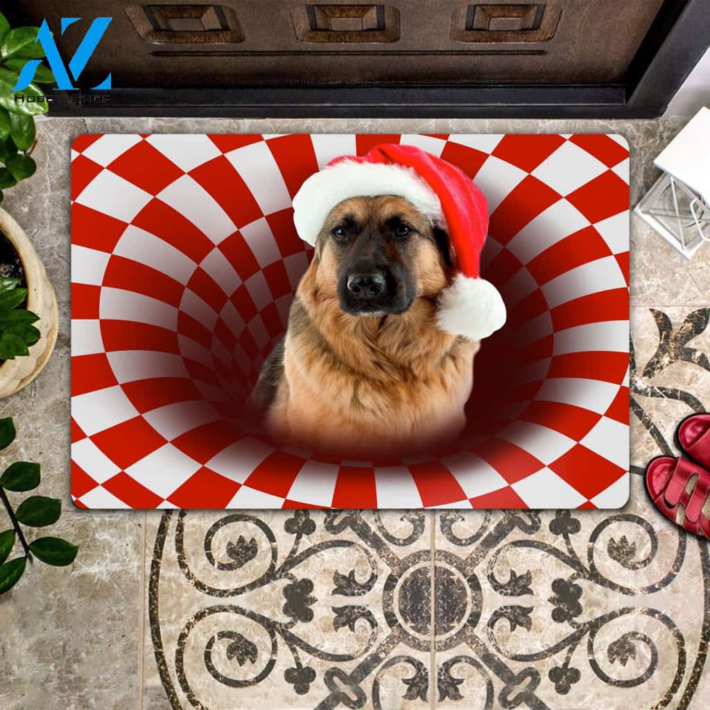 German Shepherd Christmas - Dog Doormat Welcome Mat House Warming Gift Home Decor Gift for Dog Lovers Funny Doormat Gift Idea