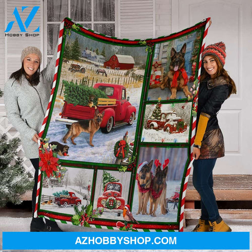 German Shepherd Christmas Fleece Blanket