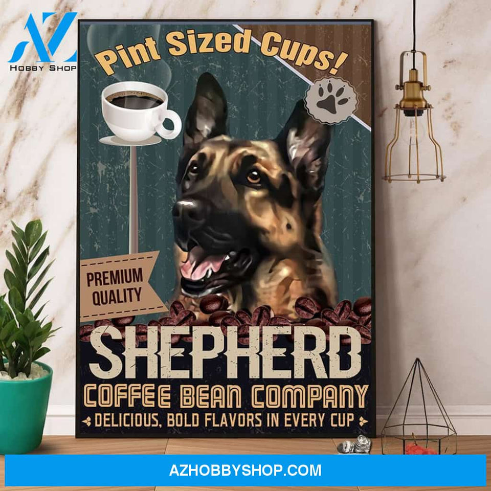 German Shepherd Coffee Bean Company Canvas And Poster, Wall Decor Visual Art