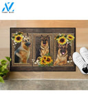 German Shepherd Dog And Sunflowers Doormat Welcome Mat Housewarming Gift Home Decor Funny Doormat Best Gift Idea For Dog Lovers Gift For Friend