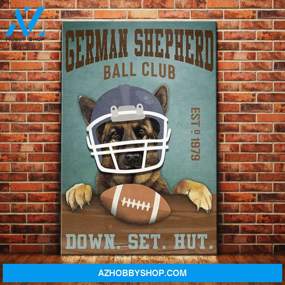 German Shepherd Dog Ball Club Canvas Wall Art, Wall Decor Visual Art