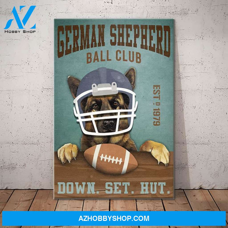German Shepherd Dog Ball Club Canvas Wall Art, Wall Decor Visual Art