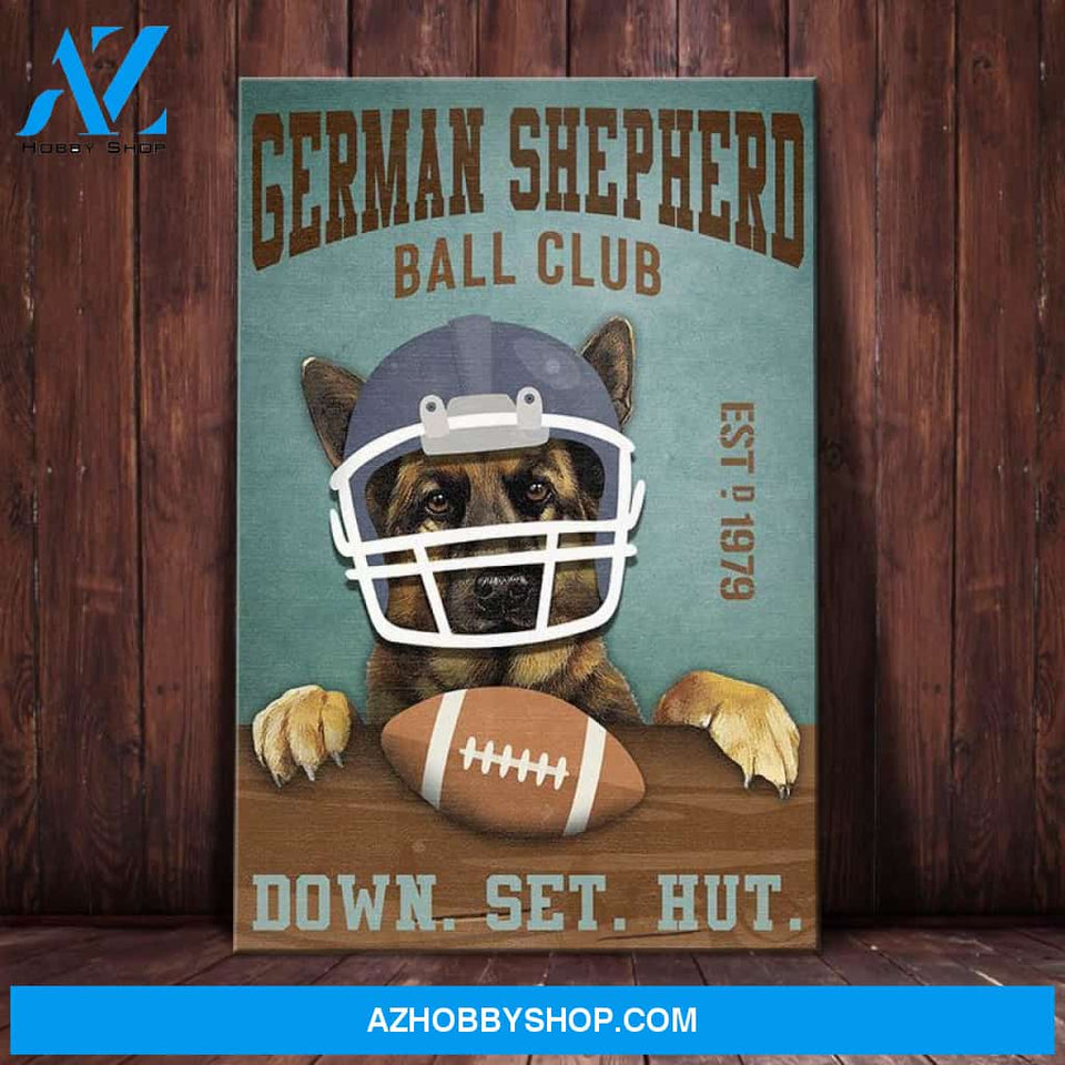 German Shepherd Dog Ball Club Canvas Wall Art, Wall Decor Visual Art