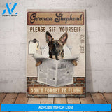German Shepherd Dog Bath Soap Company Canvas Wall Art, Wall Decor Visual Art