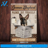 German Shepherd Dog Bath Soap Company Canvas Wall Art, Wall Decor Visual Art