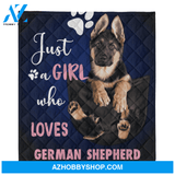 German Shepherd Dog Blanket, Just A Girl Who Loves Gift For Dog Lovers