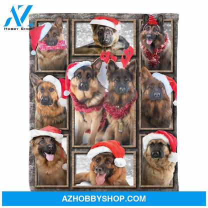 German Shepherd Dog - Christmas Fleece Blanket Gift For Christmas Birthday Gift Home Decor Bedding Couch Sofa Soft And Comfy Cozy