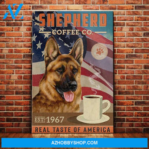 German Shepherd Dog Coffee Company Canvas Wall Art, Wall Decor Visual Art
