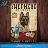 German Shepherd Dog Coffee Company Canvas Wall Art, Wall Decor Visual Art
