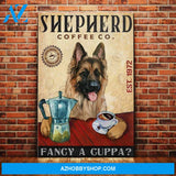 German Shepherd Dog Coffee Company Canvas Wall Art, Wall Decor Visual Art