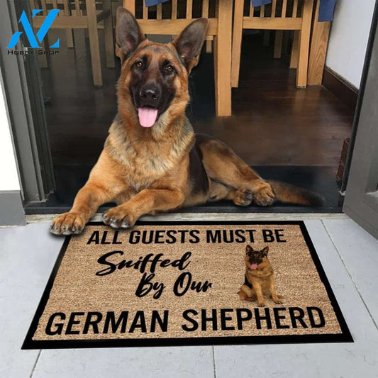 German Shepherd Dog Easy Clean Welcome DoorMat | Felt And Rubber | 40x60 cm | 45x75 cm | 60x90 cm | Colorful | DO1274