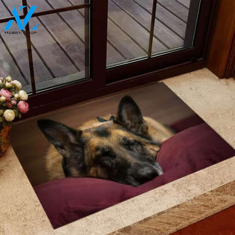 German Shepherd dog Sleeping Doormat | Welcome Mat | House Warming Gift