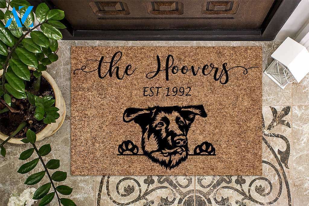 German Shepherd Funny Dog Custom Name & Year Doormat | Welcome Mat | House Warming Gift