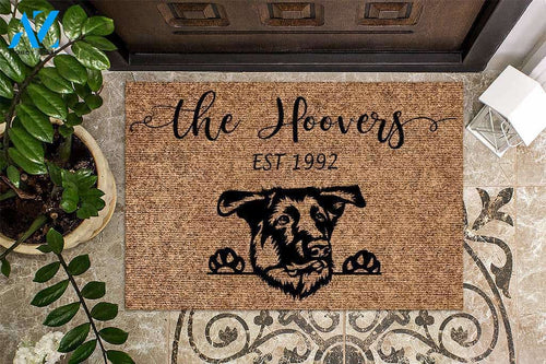 German Shepherd Funny Dog Custom Name & Year Doormat | Welcome Mat | House Warming Gift