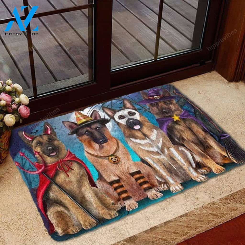German Shepherd Halloween Indoor and Outdoor Doormat Warm House Welcome Mat, Gift For Dog Lover , Gift For Friend Family, Gift For Halloween