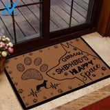 German Shepherd happy space Rubber base Doormat - Welcome Mat - Home Decor gift for German Shepherd lover