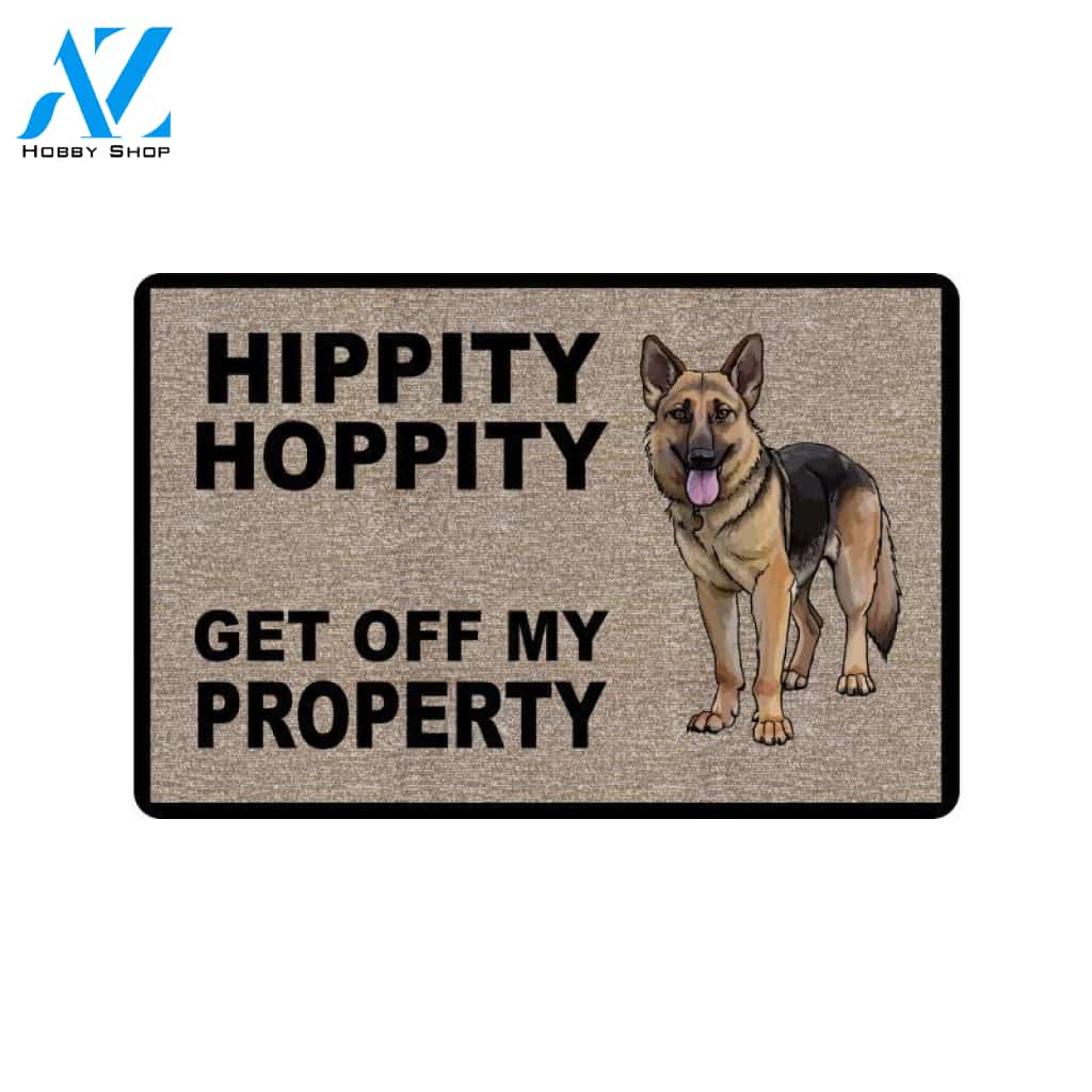German Shepherd Hippity Hoppity Doormat 23.6"x15.7" (Made In USA) | Welcome Mat | House Warming Gift