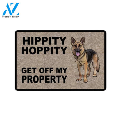 German Shepherd Hippity Hoppity Doormat 23.6"x15.7" (Made In USA) | Welcome Mat | House Warming Gift