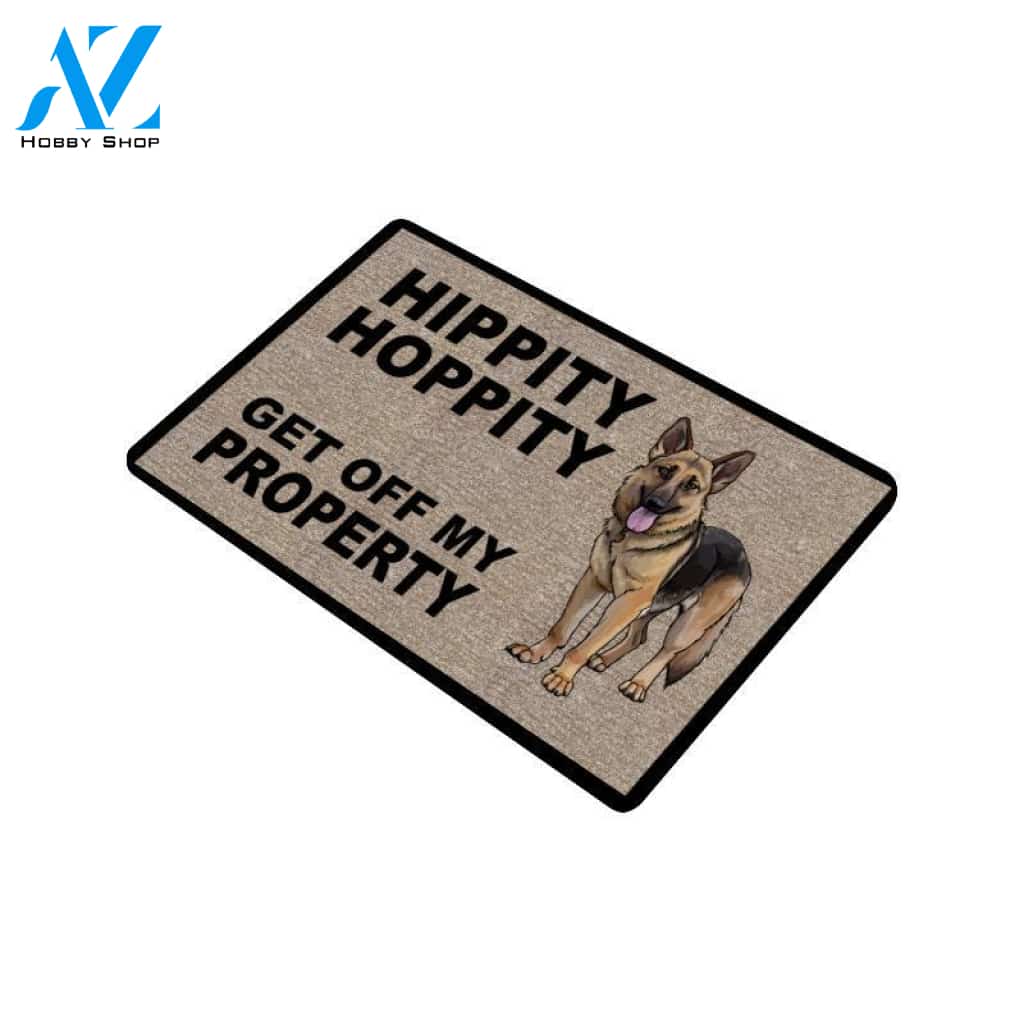 German Shepherd Hippity Hoppity Doormat 23.6"x15.7" (Made In USA) | Welcome Mat | House Warming Gift