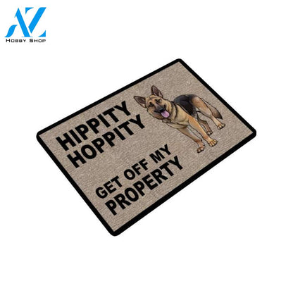 German Shepherd Hippity Hoppity Doormat 23.6"x15.7" (Made In USA) | Welcome Mat | House Warming Gift