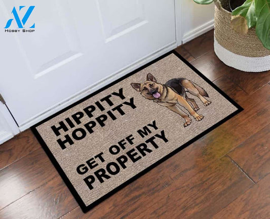 German Shepherd Hippity Hoppity Doormat 23.6"x15.7" (Made In USA) | Welcome Mat | House Warming Gift