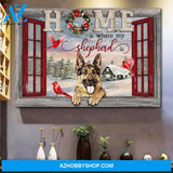 German shepherd - Home is where my Shepherd is Landscape Canvas Prints, Wall Art