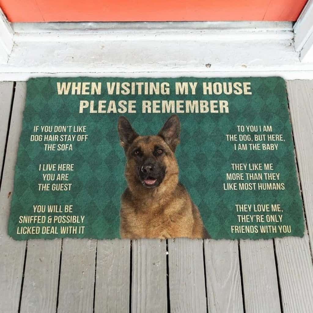 German Shepherd House Rules Doormat | Colorful | Size 8x27'' 24x36''