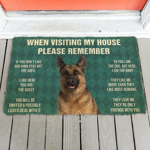 German Shepherd House Rules Doormat | Colorful | Size 8x27'' 24x36''