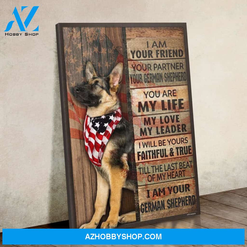 German Shepherd I Am Your Friend Canvas Wall Art, Wall Decor Visual Art