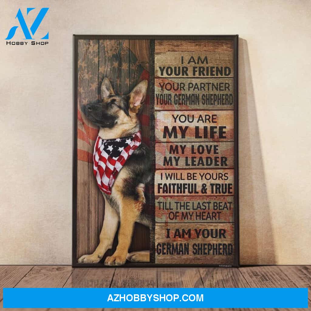 German Shepherd I Am Your Friend Canvas Wall Art, Wall Decor Visual Art