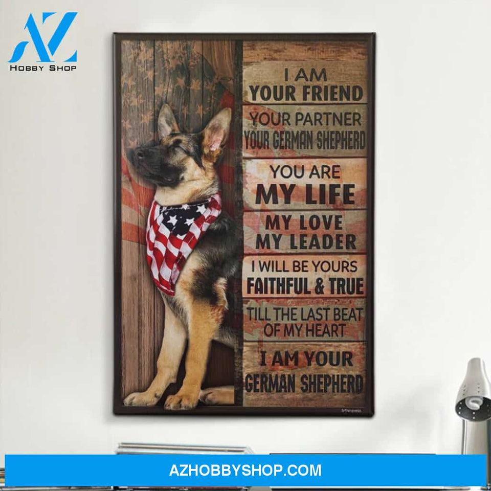 German Shepherd I Am Your Friend Canvas Wall Art, Wall Decor Visual Art