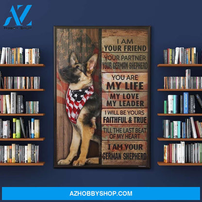 German Shepherd I Am Your Friend Canvas Wall Art, Wall Decor Visual Art