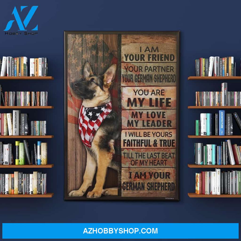 German Shepherd I Am Your Friend Canvas Wall Art, Wall Decor Visual Art