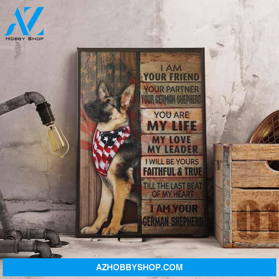 German Shepherd I Am Your Friend Canvas Wall Art, Wall Decor Visual Art