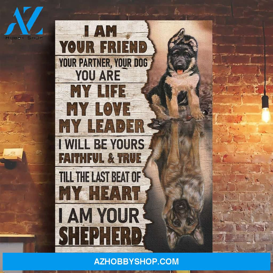German Shepherd - I am your friend - Dog Portrait Canvas Prints, Wall Art