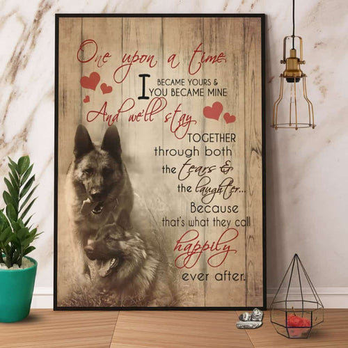 German Shepherd I Became Your & You Became Mine Paper Poster No Frame Matte Canvas Wall Decor