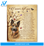 German Shepherd I Never Left You Framed Canvas Wall Art
