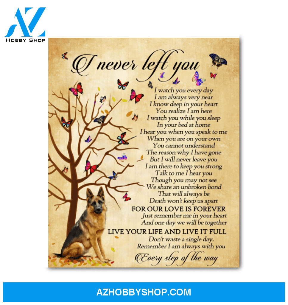 German Shepherd I Never Left You Framed Canvas Wall Art