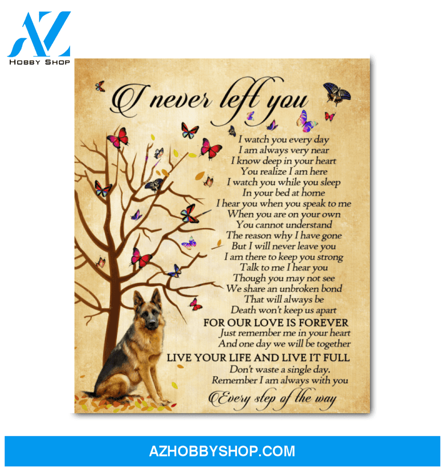 German Shepherd I Never Left You Framed Canvas Wall Art