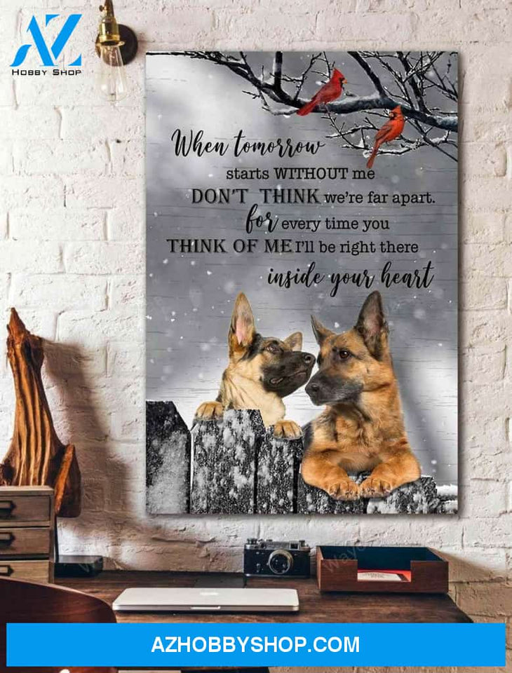 German Shepherd - I'll be right there inside your heart German Shepherd Portrait Canvas Prints - Wall Art