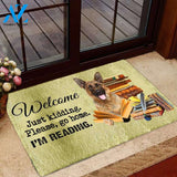 German Shepherd I'm Reading Dog Doormat