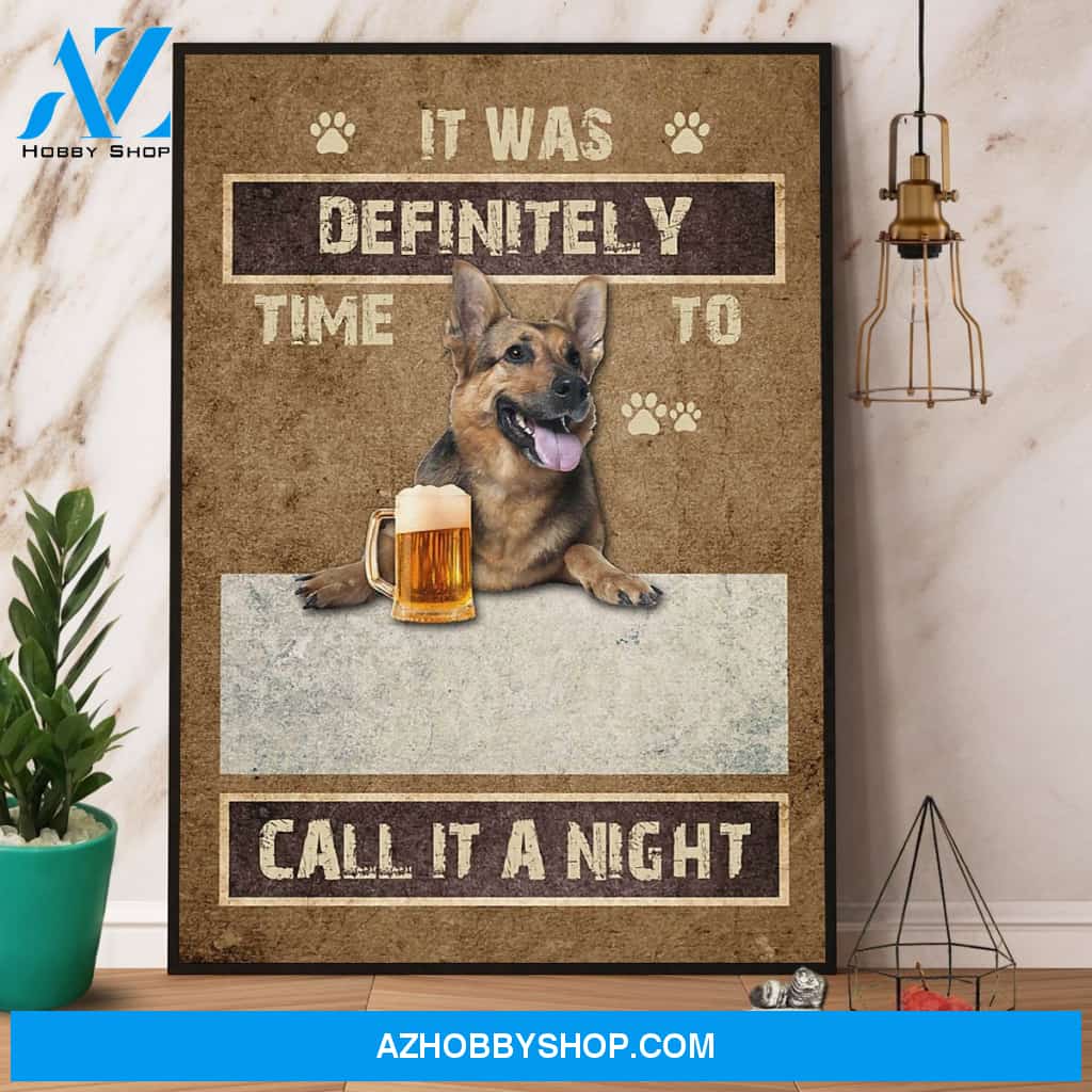 German Shepherd It Was Definitely Time To Call It Night Canvas And Poster, Wall Decor Visual Art